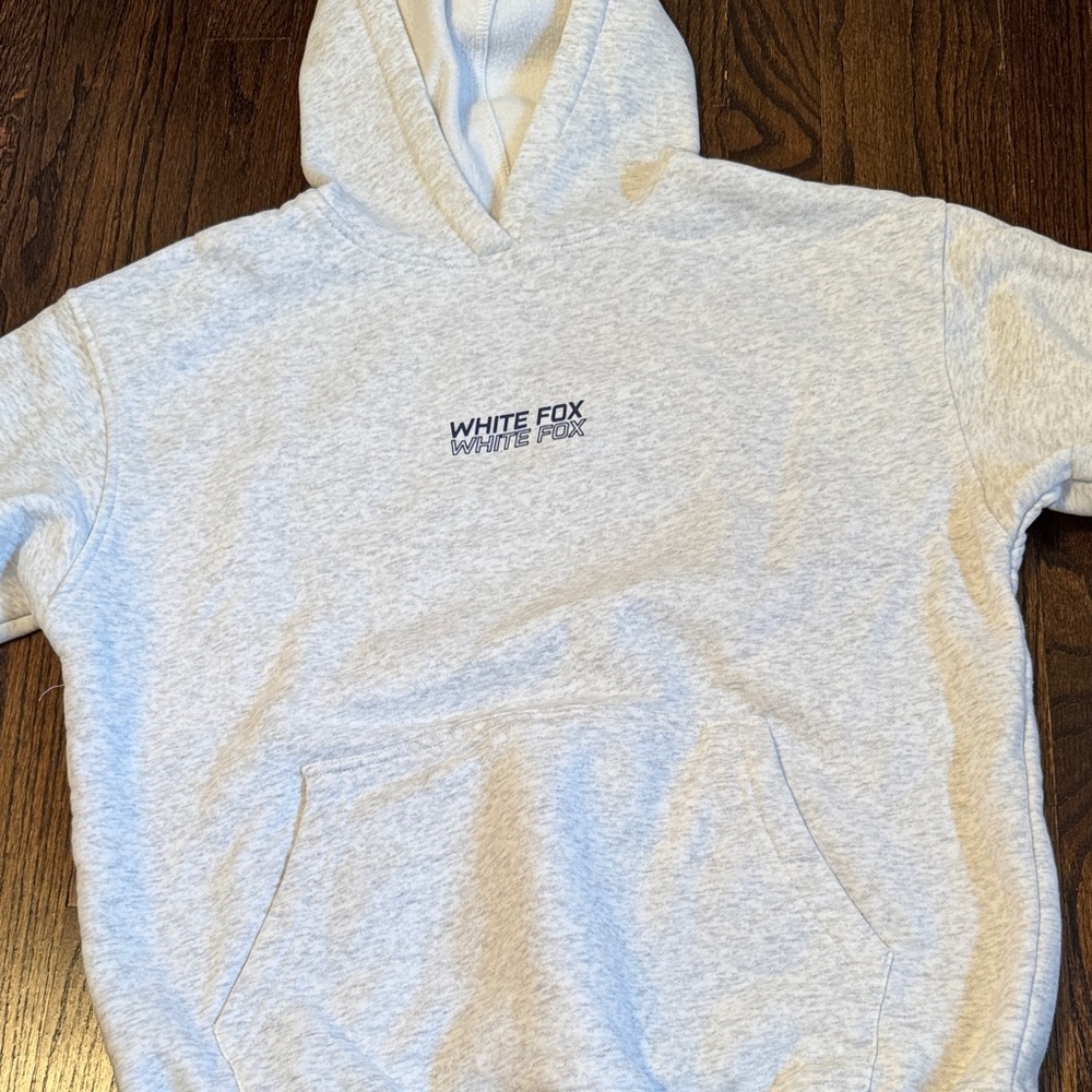 White Fox Boutique Light Gray Hoodie with Small Logo XS/S small